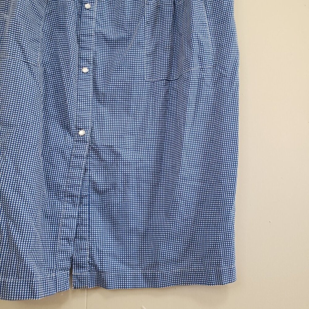 Pink K Kmart Women S House Dress Nightgown Blue Pearl Snap Front Grannycore FLAW - Picture 3 of 6